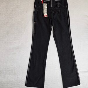 NWT KÄRV Eddy Pants Straight Leg Side Stripe Women's Size 26 Charcoal Grey